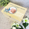 Blue Teddy Bear In Pram Photo New Baby Personalised Wooden Memory Keepsake Box