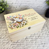 Floral Pastel Blue Pink Stork New Baby Personalised Wooden Memory Keepsake Box