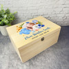 Photo Details Blue Floral Photo New Baby Boy Personalised Wooden Keepsake Box