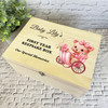 Teddy Baby Carriage First Year Memories Kids Personalised Wooden Keepsake Box