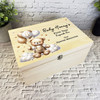 Teddy Balloons Stars 1st First Year Memories Personalised Wooden Keepsake Box