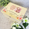 Teddy Bear Pink Towel Birth Details New Baby Personalised Wooden Keepsake Box