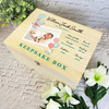 Elephant Bunny Birth Details Photo New Baby Personalised Wooden Keepsake Box