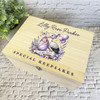 Purple Balloons Stork Holding Baby New Baby Personalised Wooden Keepsake Box