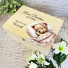 Pink Sleeping Teddy Blanket New Baby Personalised Wooden Memory Keepsake Box