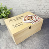 Pink Sleeping Teddy Blanket New Baby Personalised Wooden Memory Keepsake Box