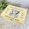 Baby Boy Blue Stork New Baby Personalised Storage Wooden Memory Keepsake Box