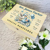 Baby Blue Floral Stork Floral New Baby Boy Personalised Wooden Keepsake Box