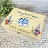 Baby Boy Blue Shoes Floral New Baby Personalised Wooden Memory Keepsake Box