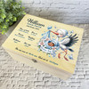 Blue Pink Floral Stork New Baby Boy Personalised Wooden Memory Keepsake Box