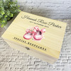 Floral Pink Baby Shoes Bow New Baby Personalised Wooden Memory Keepsake Box