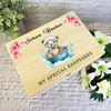 Blue Teddy Bear Bath Pink Floral New Baby Personalised Wooden Keepsake Box