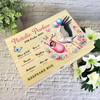 Floral Stork Pink Blue Dark Skin New Baby Personalised Wooden Keepsake Box