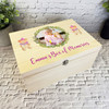 New Baby Girl Box Of Memories Photo Teddy Personalised Wooden Keepsake Box