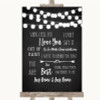 Chalk Style Black & White Lights When I Tell You I Love You Wedding Sign