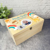 New Baby Boy Animals Memory Photo Personalised Storage Wooden Keepsake Box