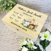 Safari Animals New Baby Personalised Storage Wooden Memory Keepsake Box