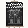 Chalk Style Black and White Lights Who's Who Leading Roles Wedding Sign