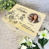 Mum Black Engraved Flowers Photo Frame Memorial Personalised Wooden Keepsake Box