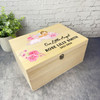 Pink Sleep Blonde Hair Baby Girl Wings Memorial Personalised Wooden Keepsake Box