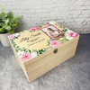 Pink White Floral Photo Frame Memories Memorial Personalised Wooden Keepsake Box