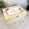 Son Memories Watercolour Floral Memorial Personalised Wooden Memory Keepsake Box