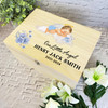 Blue Blonde Hair Baby Boy Sleep Cloud Memorial Personalised Wooden Keepsake Box