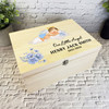 Blue Blonde Hair Baby Boy Sleep Cloud Memorial Personalised Wooden Keepsake Box