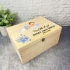 Blue Blonde Hair Baby Boy Sleep Cloud Memorial Personalised Wooden Keepsake Box