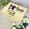 Border Collie Dog Paw Print Heart Pet Memorial Personalised Wooden Keepsake Box