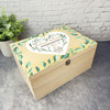 Cherished Memories Watercolour Leaves Memorial Personalised Wooden Keepsake Box