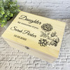 Daughter Memories Of You Black Flower Memorial Personalised Wooden Keepsake Box