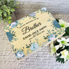 Memories Of Brother Blue Floral Frame Memorial Personalised Wooden Keepsake Box