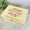 Memories Of You Daughter Pink Flowers Memorial Personalised Wooden Keepsake Box