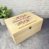 Memories Of You Daughter Pink Flowers Memorial Personalised Wooden Keepsake Box