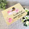 Pink Sleep Dark Skin & Hair Baby Girl Memorial Personalised Wooden Keepsake Box