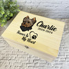 Yorkshire Terrier Paw Print Heart Pet Memorial Personalised Wooden Keepsake Box