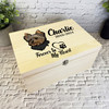 Yorkshire Terrier Paw Print Heart Pet Memorial Personalised Wooden Keepsake Box