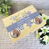 Blue Watercolour Flowers Photo Memorial Personalised Wooden Memory Keepsake Box