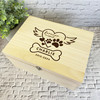 Heart Paw Print Bone Wings Pet Memorial Personalised Wooden Memory Keepsake Box