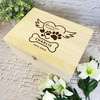 Heart Paw Print Bone Wings Pet Memorial Personalised Wooden Memory Keepsake Box