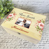 Watercolour Floral Photo Frame Memorial Personalised Wooden Memory Keepsake Box