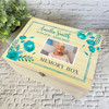 Memory Box Memorial Blue Flowers Photo Personalised Storage Wooden Keepsake Box