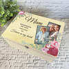 Mum Pink Floral Photos Memorial Personalised Storage Wooden Memory Keepsake Box