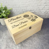 Brother Memories Of You Black Flower Memorial Personalised Wooden Keepsake Box