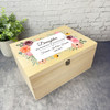 Daughter Memories Watercolour Floral Memorial Personalised Wooden Keepsake Box