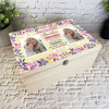 Female In Loving Memory Purple Photo Memorial Personalised Wooden Keepsake Box