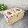 Female In Loving Memory Purple Photo Memorial Personalised Wooden Keepsake Box