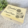 Grandad Memories Of You Black Flower Memorial Personalised Wooden Keepsake Box