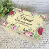 Memories Of Friend Pink Floral Frame Memorial Personalised Wooden Keepsake Box